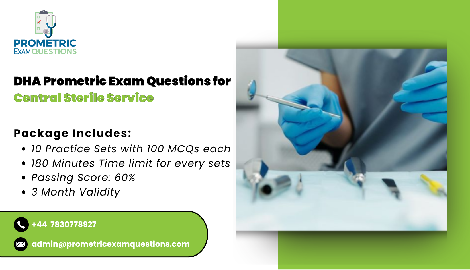 DHA Prometric Exam Questions for Central Sterile Service