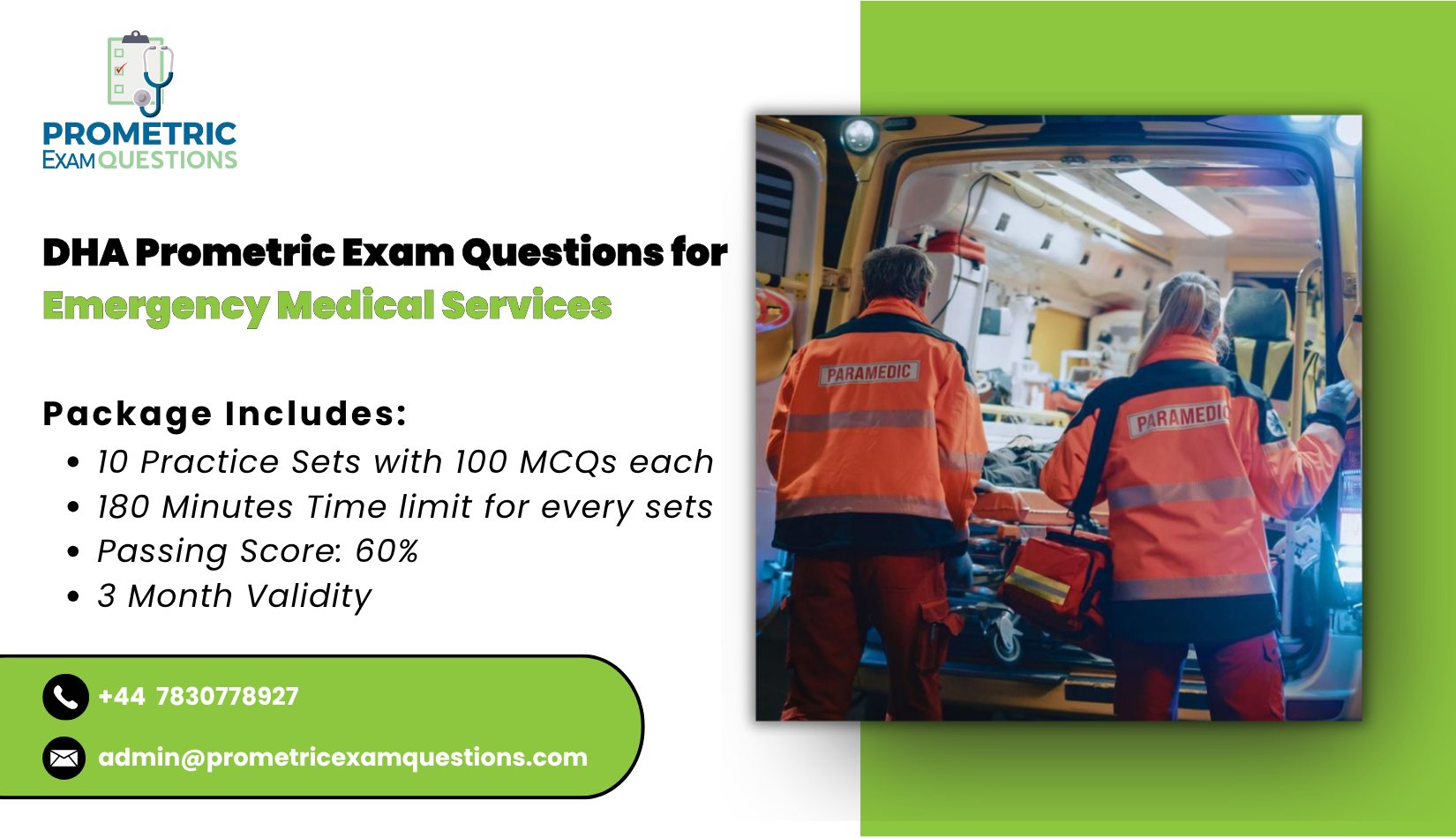 DHA Prometric Exam Questions for Emergency Medical Services