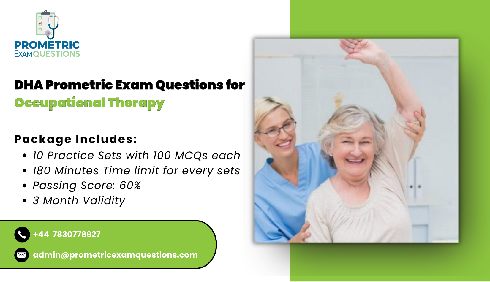 DHA Prometric Exam Questions for Occupational Therapy