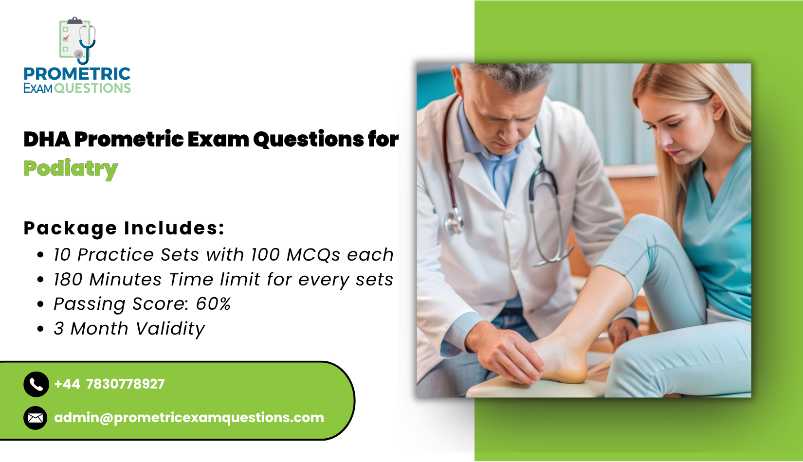 DHA Prometric Exam Questions for Podiatry