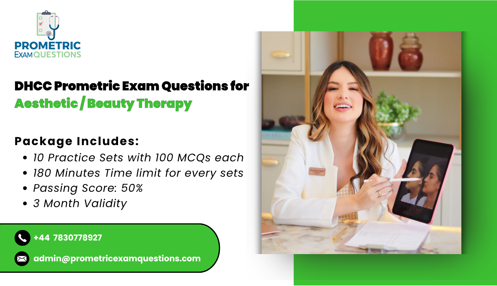 DHCC Prometric Exam Questions for Aesthetic/ Beauty Therapy