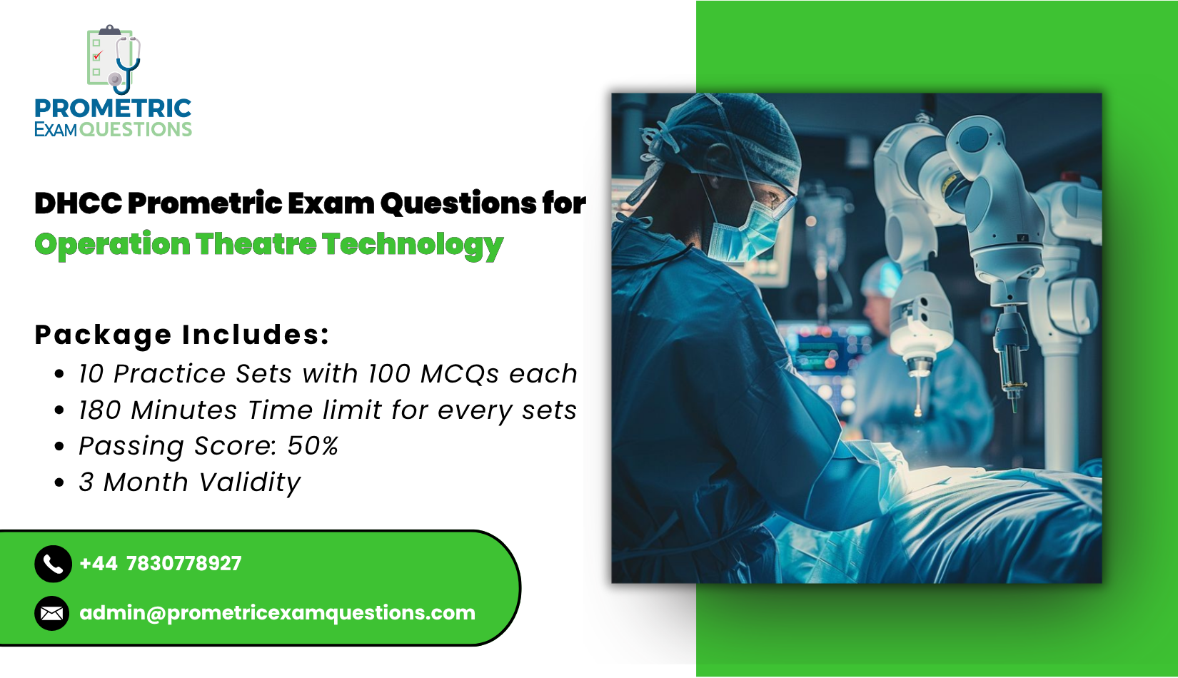 DHCC Prometric Exam Questions for Operation Theatre Technology