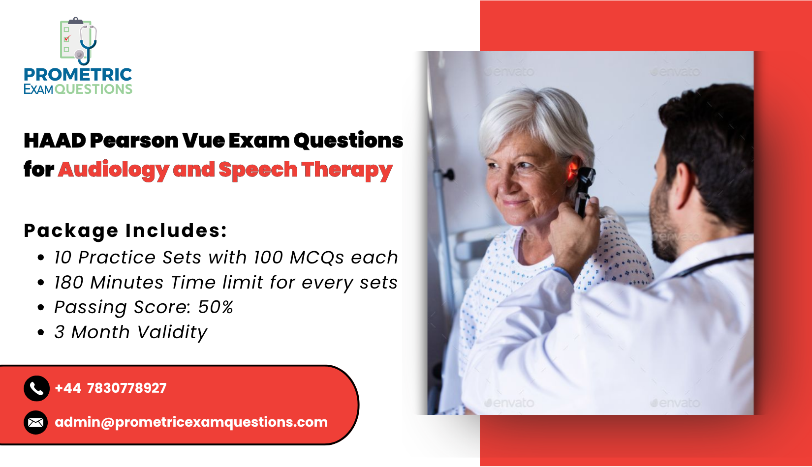 HAAD Pearson Vue Exam Questions for Audiology & Speech Therapy