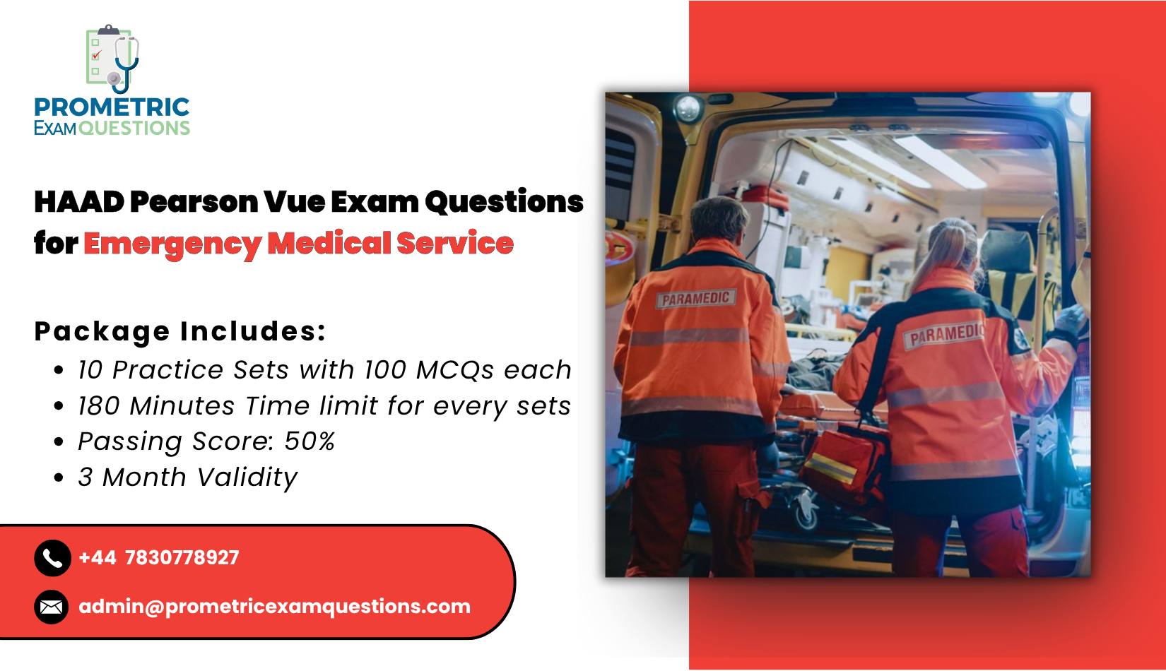 HAAD Pearson Vue Exam Questions for Emergency Medical Services