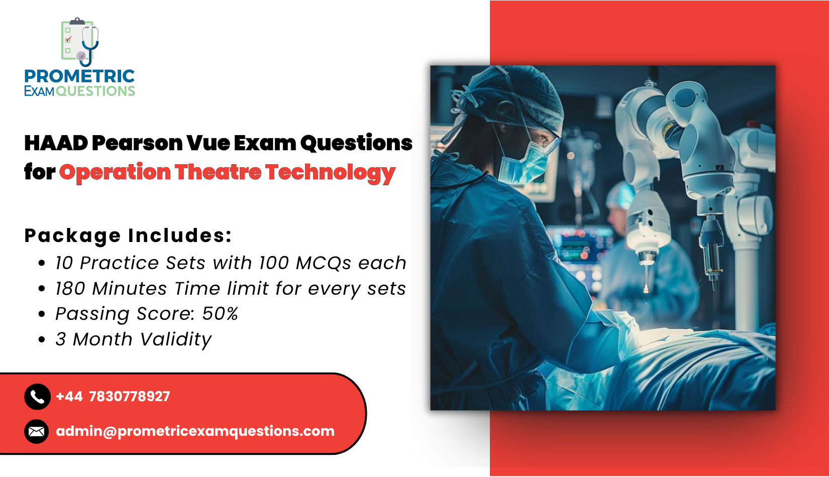 HAAD Pearson Vue Exam Questions for Operation Theatre Technology