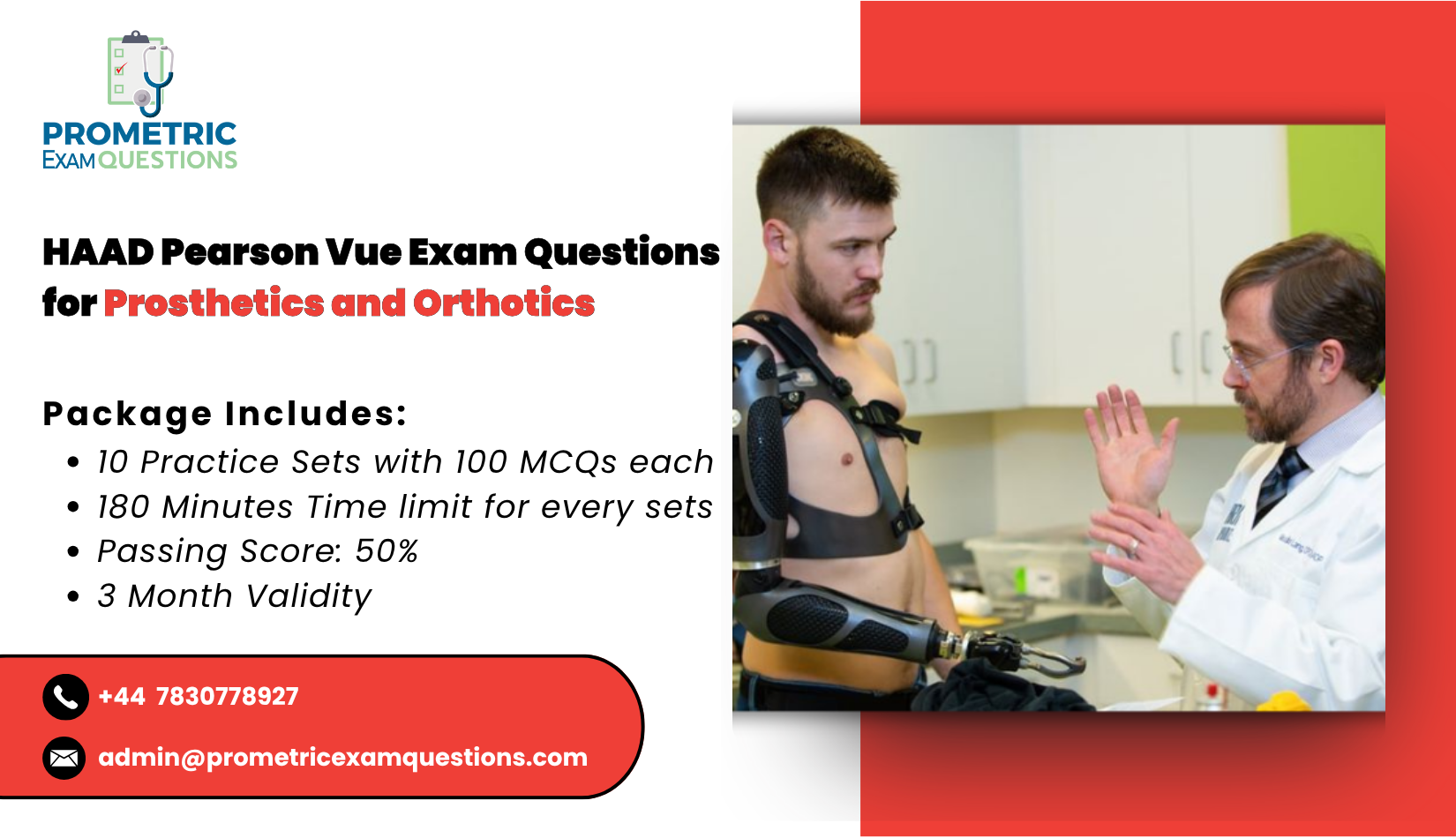 HAAD Pearson Vue Exam Questions for Prosthetics & Orthotics