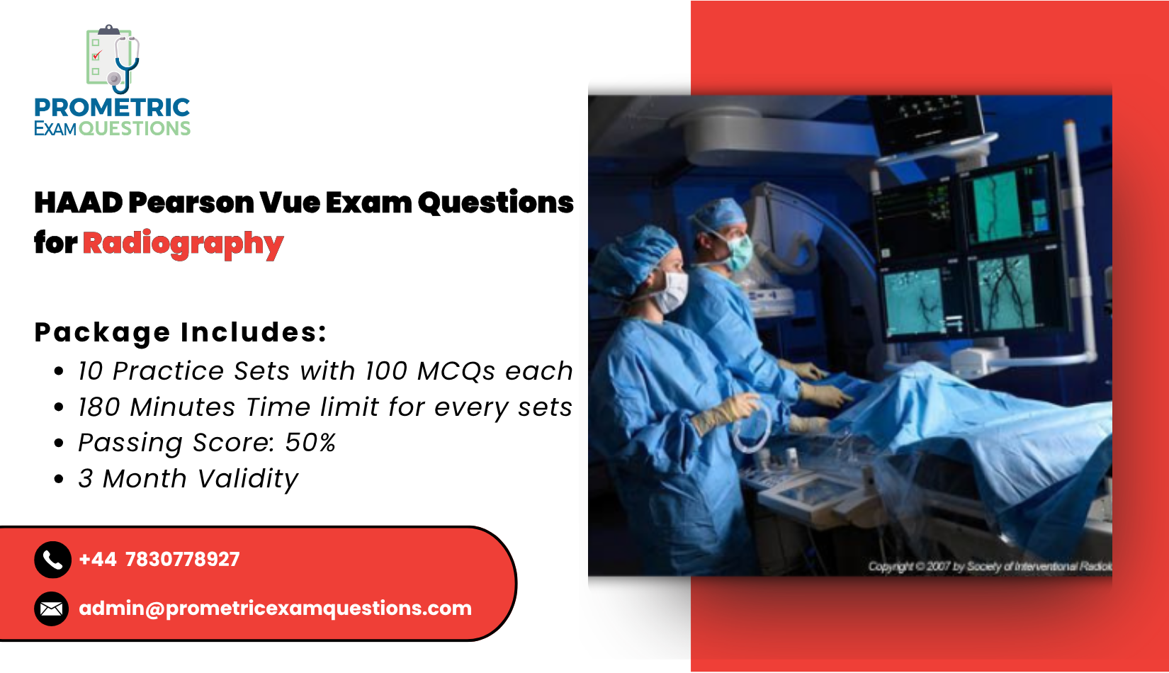 HAAD Pearson Vue Exam Questions for Radiography