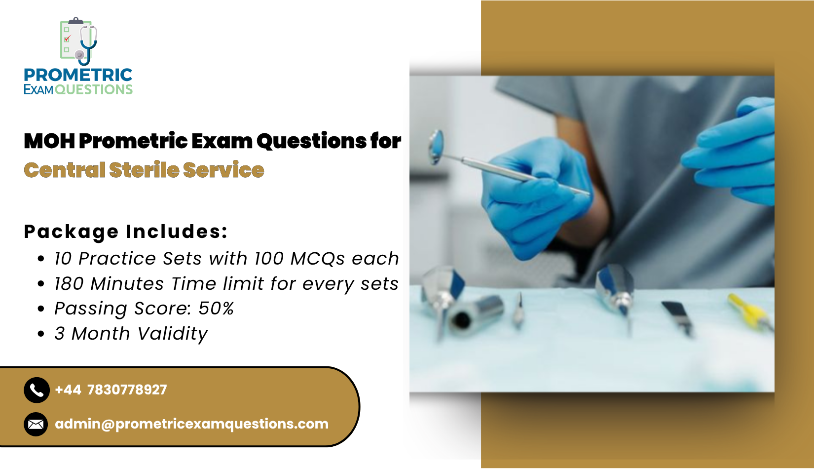 MOH Prometric Exam Questions for Central Sterile Service