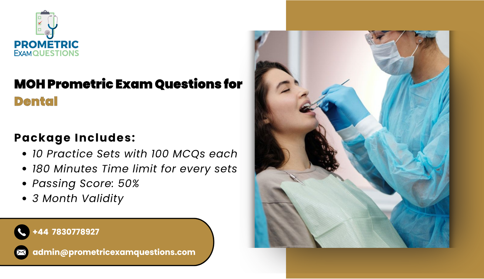 MOH Prometric Exam Questions for Dental